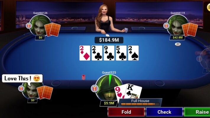 Game bài Poker cũng sử dụng bộ bài 52 lá như các game bài khác.